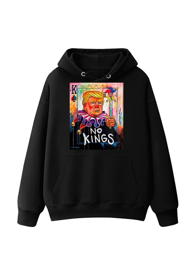 Unisex No Kings In America Print Casual Hoodie