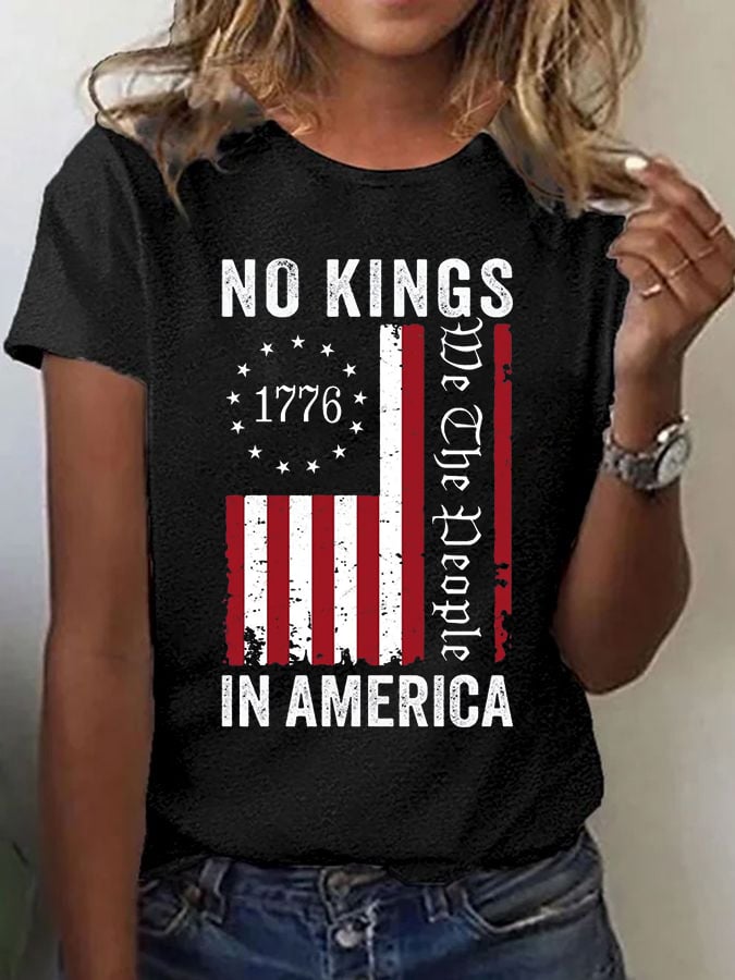 🔥Buy 3 Get 15% Off🔥Women's No King in America Print T-Shirt