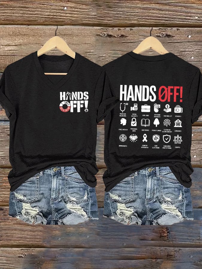 🔥Buy 3 Get 15% Off🔥Women's Casual Hands Off Printed T-Shirt
