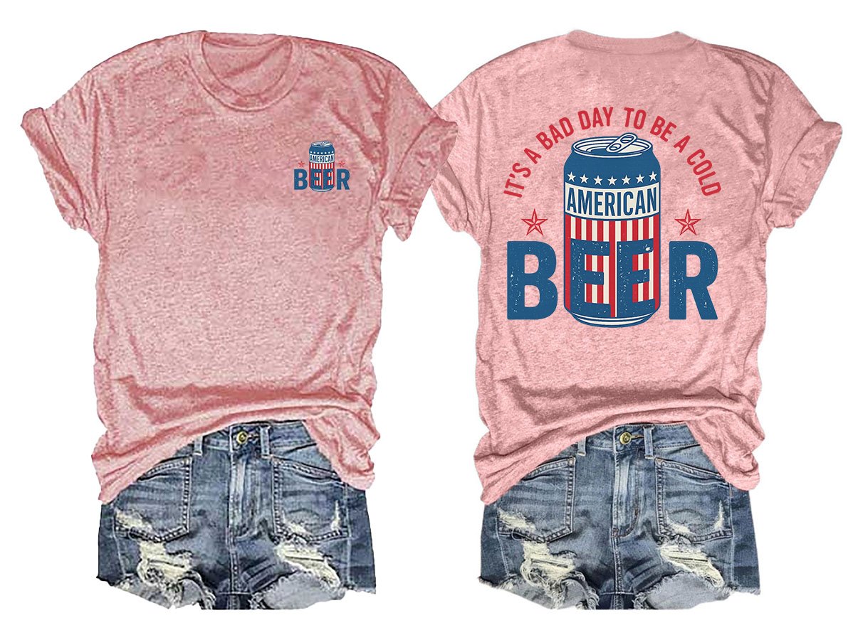 🔥Buy 3 Get 15% Off🔥It’s a Bad Day to Be a Cold Beer, Funny 4th of July Drinking Shirt