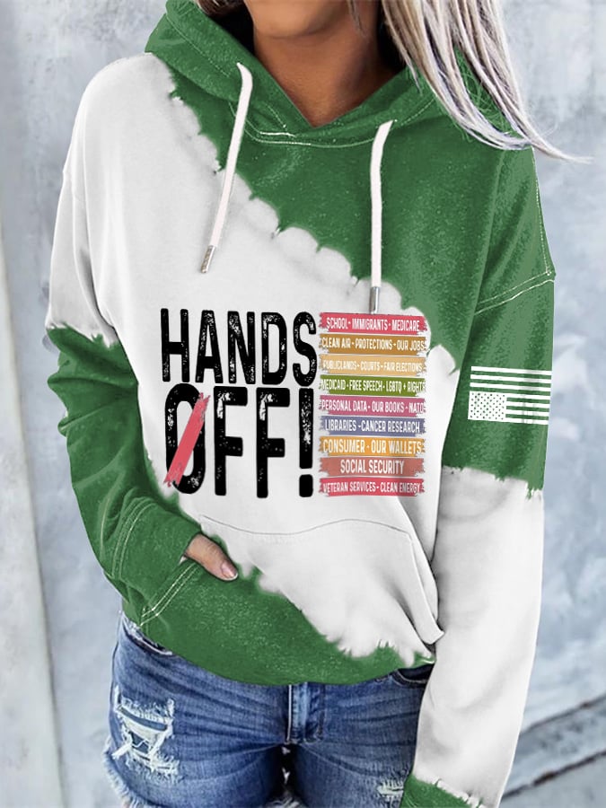 🔥Buy 3 Get 15% Off🔥Women's Retro Hands Off Protest Print Hoodie