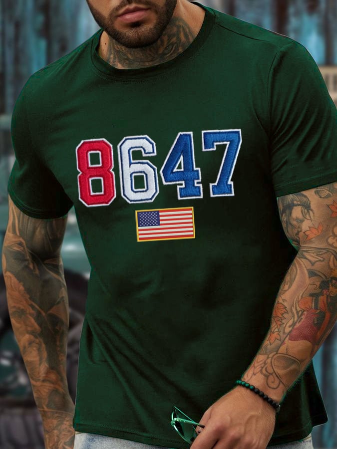 🔥Buy 3 Get 15% Off🔥Men's Retro 8647 Flag Print T-Shirt