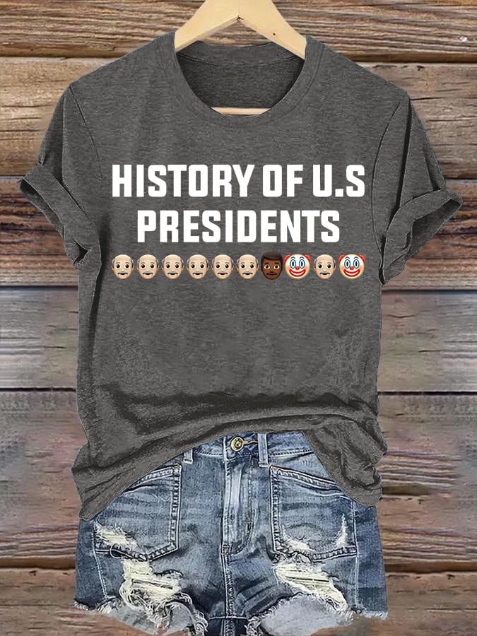 🔥Buy 3 Get 15% Off🔥Women's History Of US Presidents Print T-Shirt