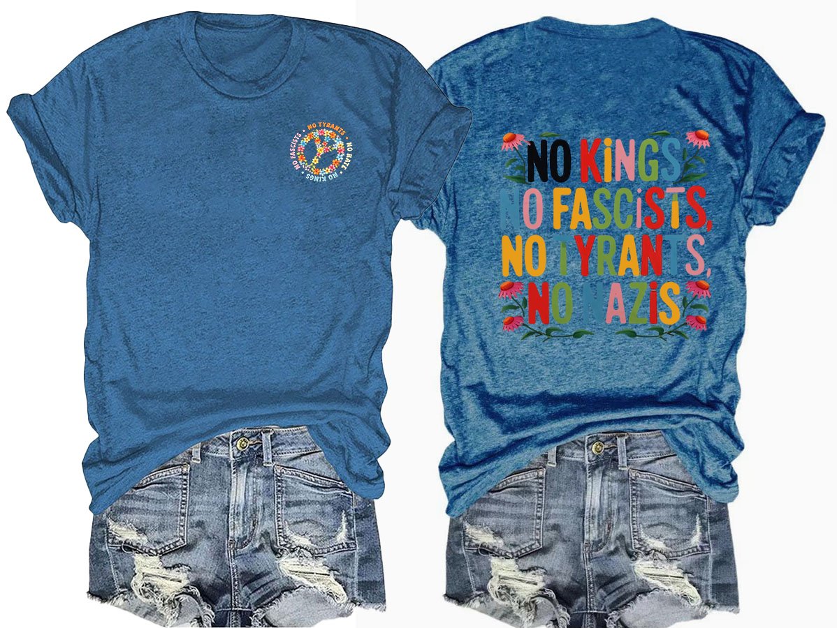 No Kings In America Print T-shirt