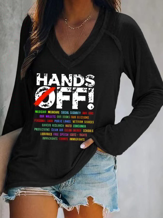 🔥Buy 3 Get 15% Off🔥Women's Hands Off Protest Csasual T-shirt