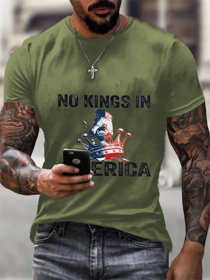 Men's No Kings In America Print T-shirt