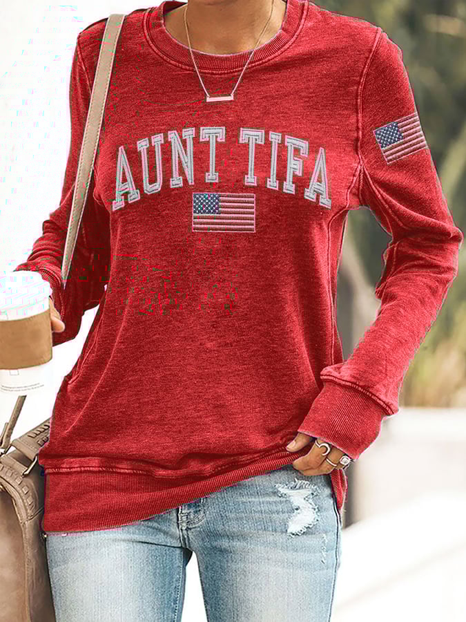 🔥Buy 3 Get 15% Off🔥Retro Aunt Tifa Print Sweatshirt
