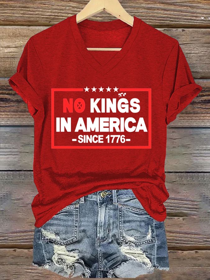 🔥Buy 3 Get 15% Off🔥Women's No Kings In America Printed Casual T-Shirt