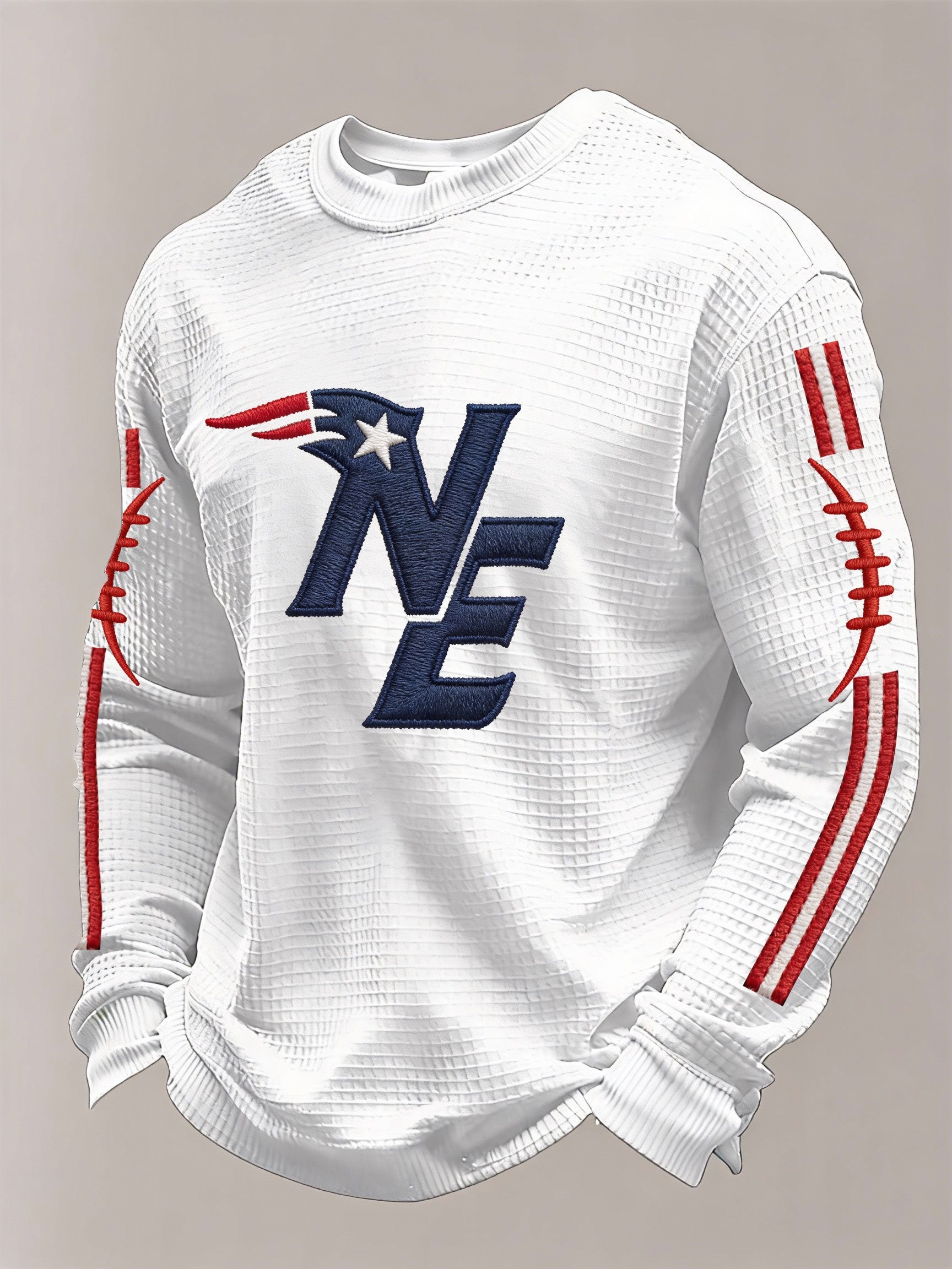 Men’s Football Graphic Waffle Knit Long Sleeve Crewneck Top