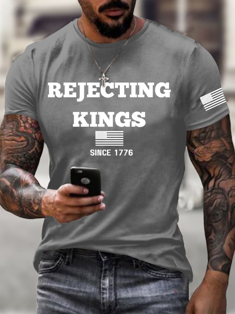 🔥Buy 3 Get 15% Off🔥Men's No Kings In America Printed Casual T-shirt