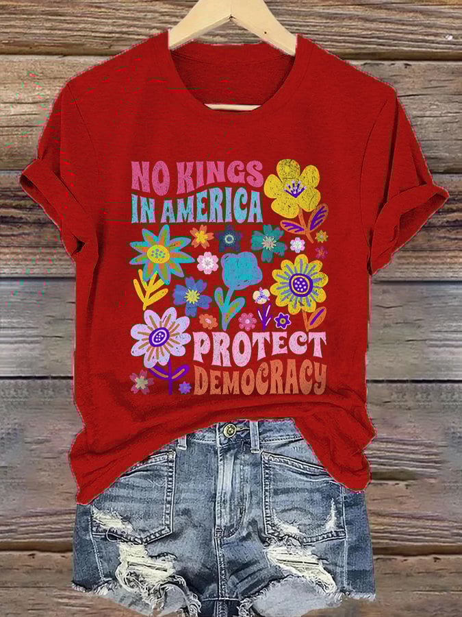 🔥Buy 3 Get 15% Off🔥Women's No King in America Print T-Shirt
