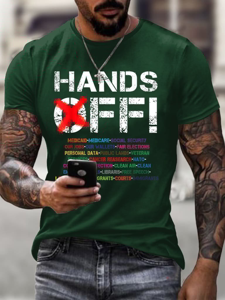 🔥Buy 3 Get 15% Off🔥Men's Hands Off Protest Print T-Shirt