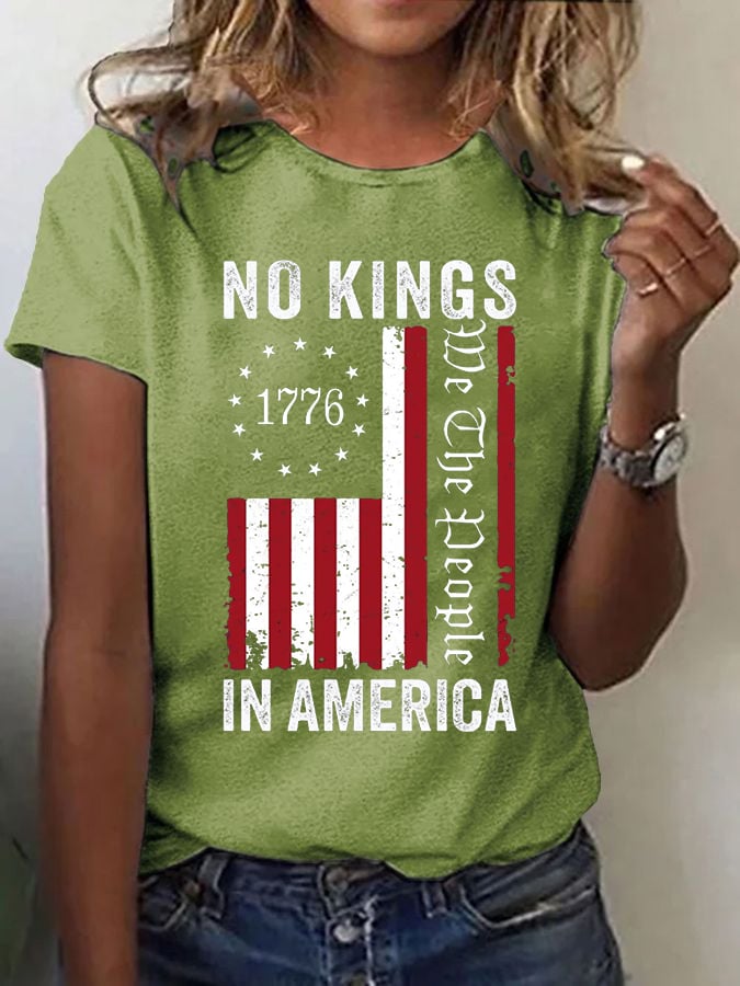 🔥Buy 3 Get 15% Off🔥Women's No King in America Print T-Shirt