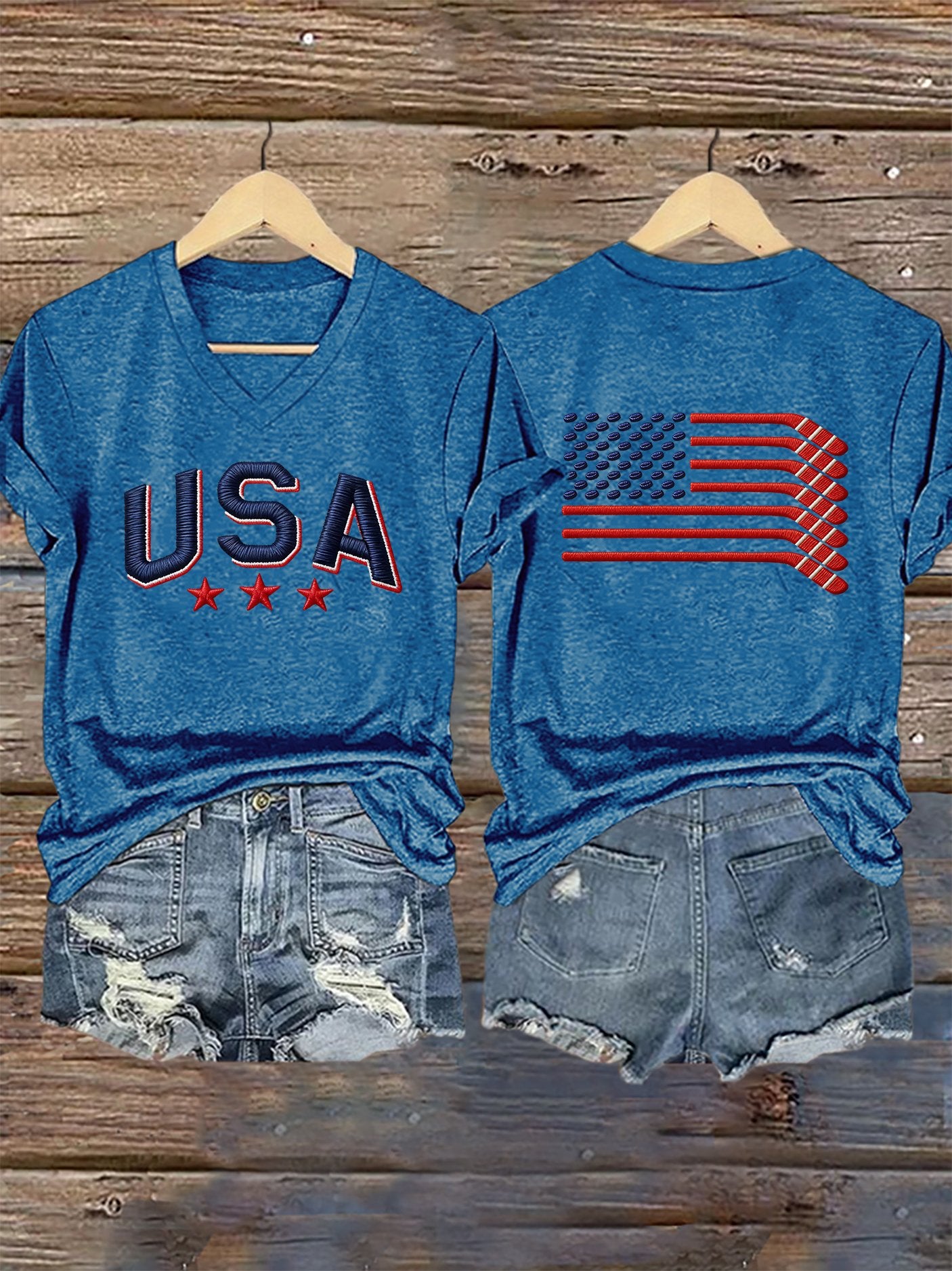 Women's Ice Hockey Print Casual T-Shirt