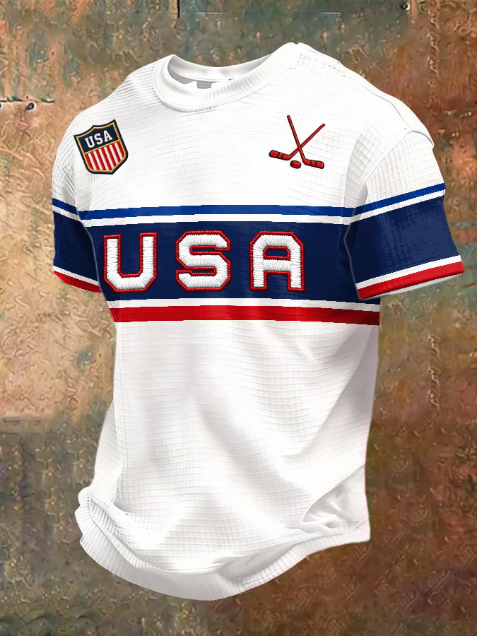 Men's Ice Hockey Print Short-Sleeve T-Shirt