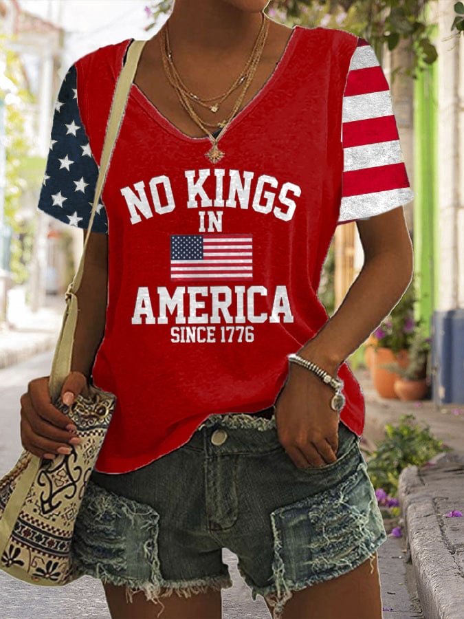 🔥Buy 3 Get 15% Off🔥Women's No King in America Print Casual T-Shirt