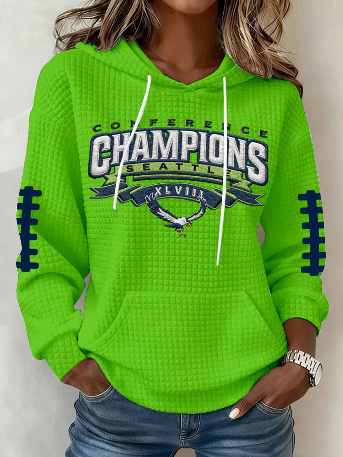 Women's Football Print Hoodie Sweatshirt