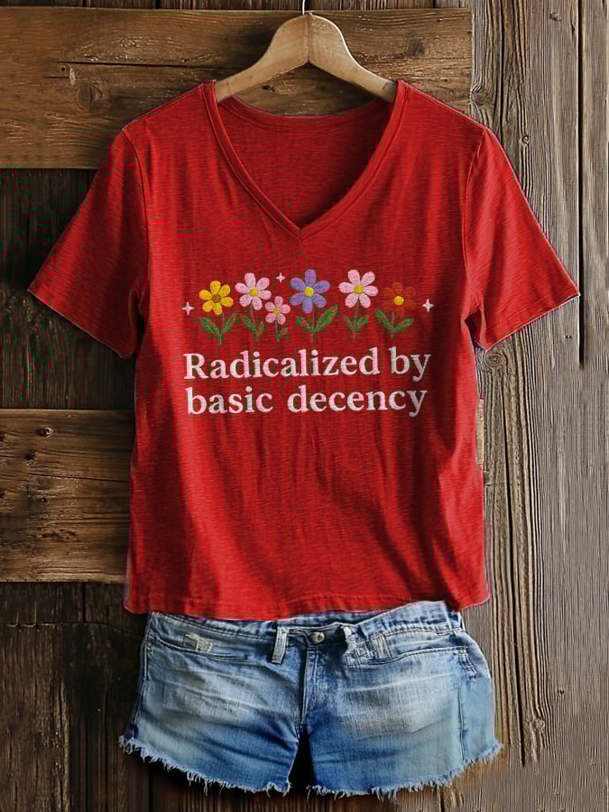 🔥Buy 3 Get 15% Off🔥Women's FDT Print V-Neck T-Shirt