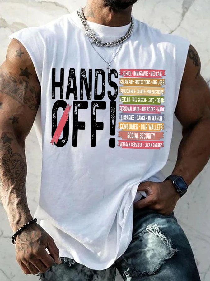 🔥Buy 3 Get 15% Off🔥Men'S Retro Hands Off Protest Print Tank Top