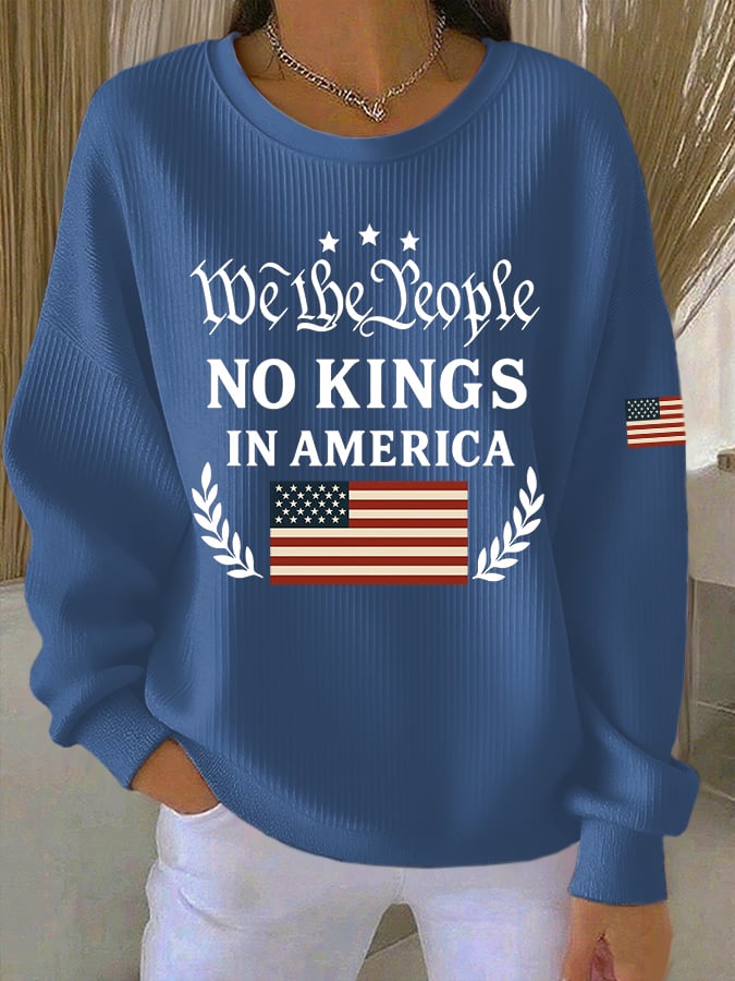 🔥Buy 3 Get 15% Off🔥Women's No Kings In America Print Casual Sweatshirt