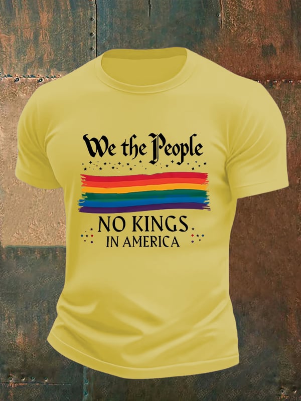 🔥Buy 3 Get 15% Off🔥Men's We the People NO KINGS IN AMERICA print T-Shirt
