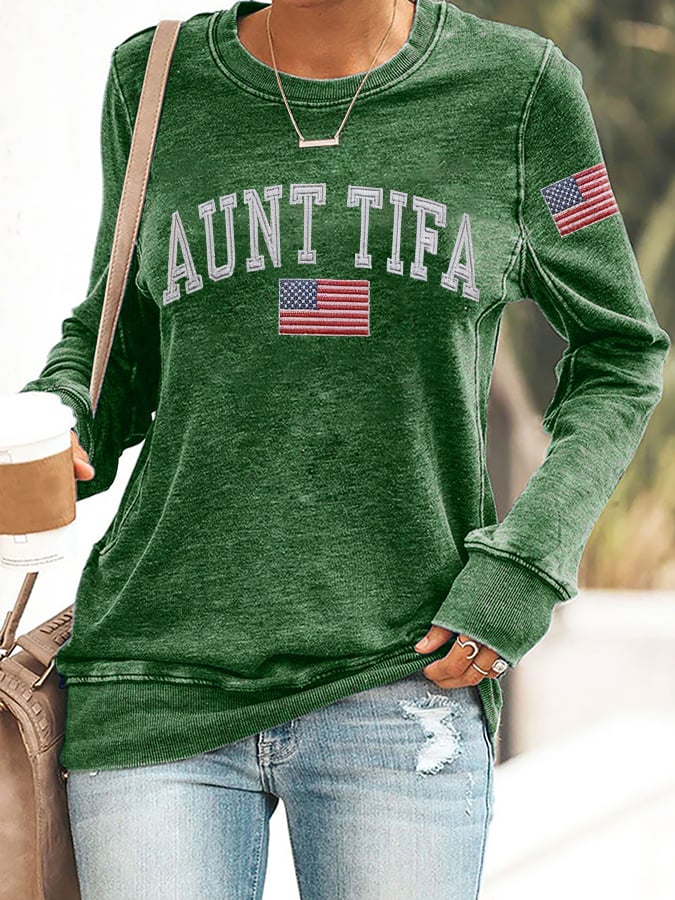 🔥Buy 3 Get 15% Off🔥Retro Aunt Tifa Print Sweatshirt