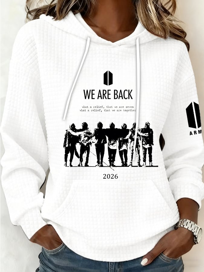 Women's Retro Leisure Print Hoodie