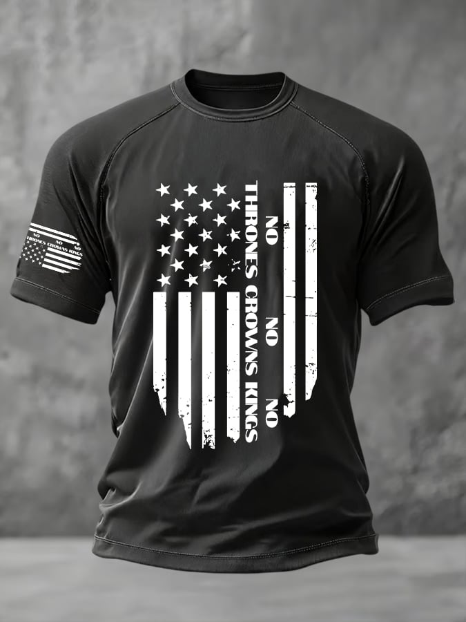 🔥Buy 3 Get 15% Off🔥Men's No Thrones No Crowns No Kings Print Round Neck T-Shirt