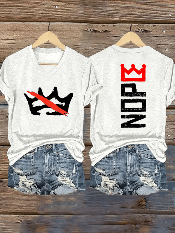 🔥Buy 3 Get 15% Off Women's Nope, No Kings In America Print T-shirt