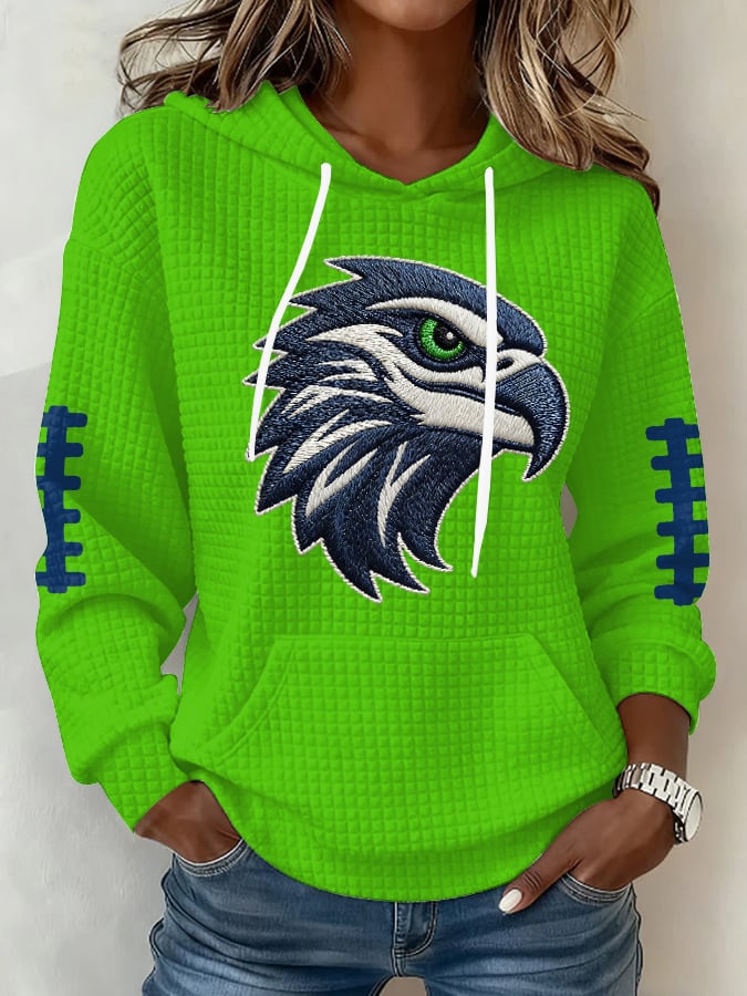 Women's Football Print Hoodie Sweatshirt