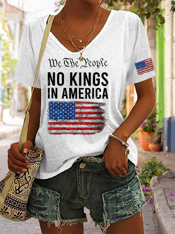 🔥Buy 3 Get 15% Off🔥Women's No King in America Printed Casual T-shirt