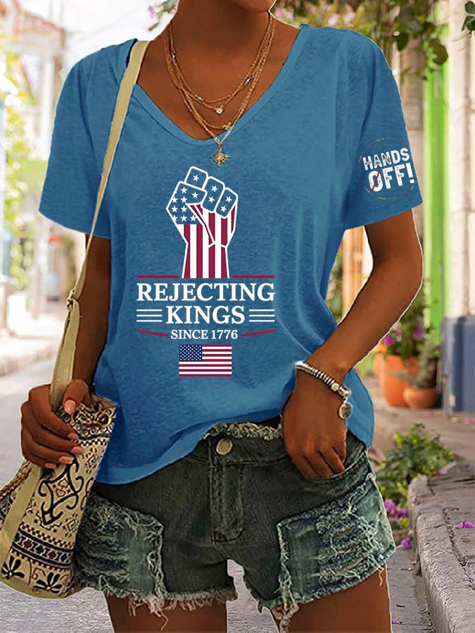 🔥Buy 3 Get 15% Off🔥Women's Casual Retro Reject The King Print T-Shirt