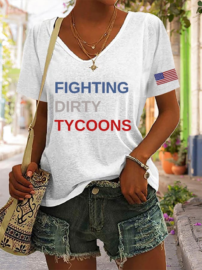 đ„Buy 3 Get 15% Offđ„Women's âFighting Dirty Tycoonsâ Print Casual T-Shirt