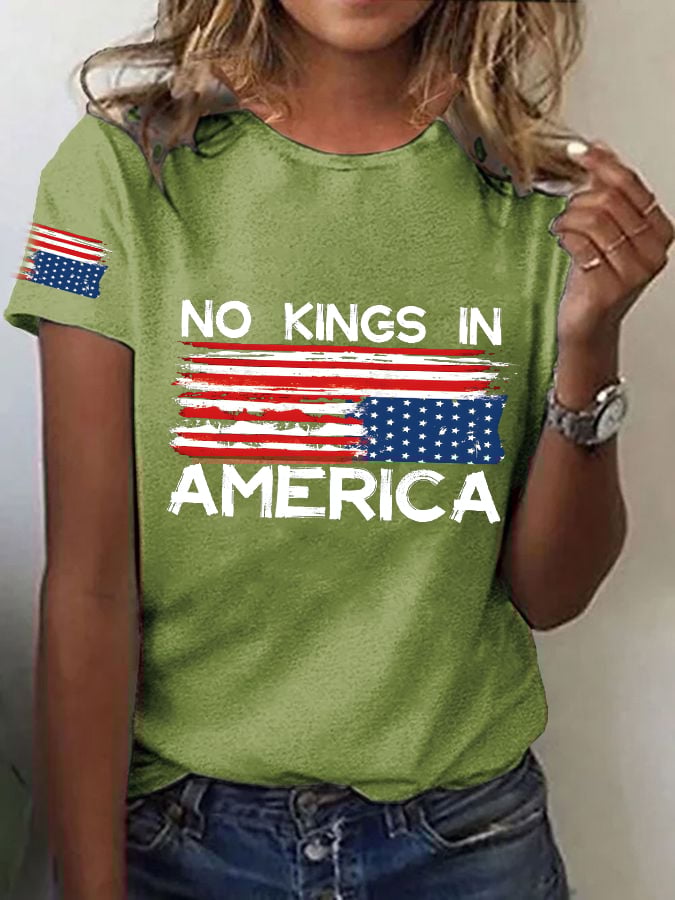 🔥Buy 3 Get 15% Off🔥Women's No King in America Print T-Shirt
