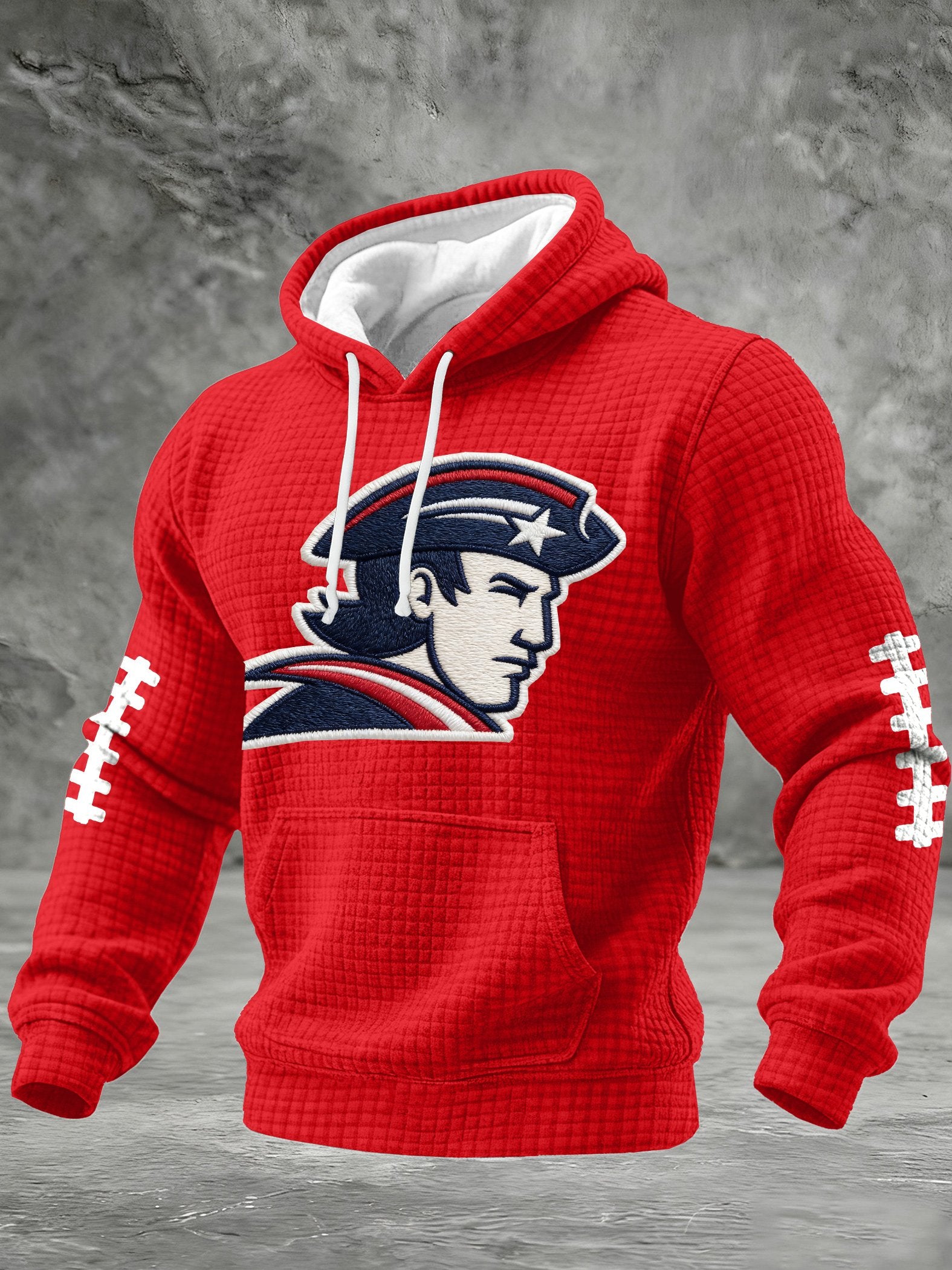 Men's rugby print hooded sweatshirt