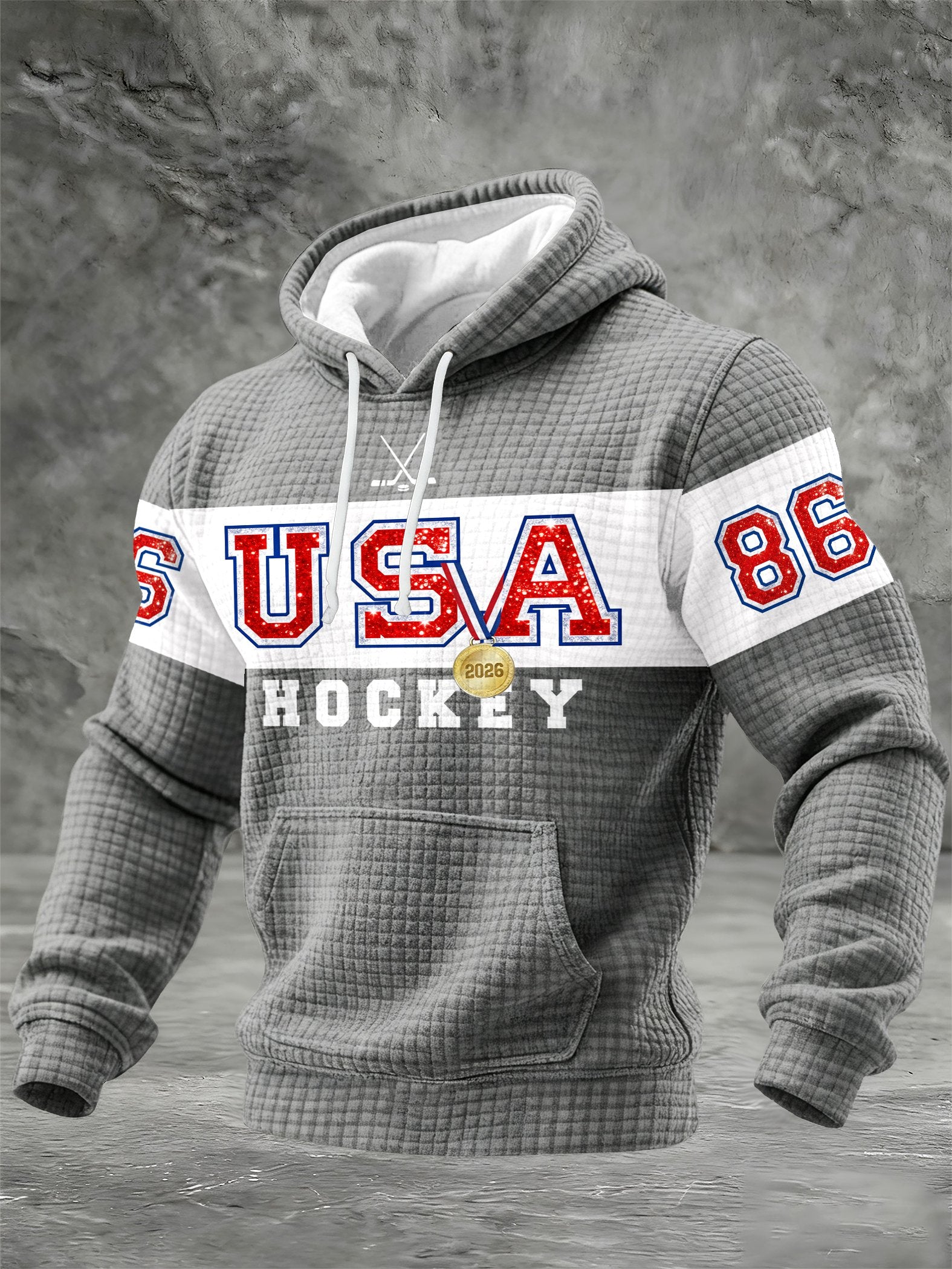 Men's Ice Hockey Printed Casual Hoodie