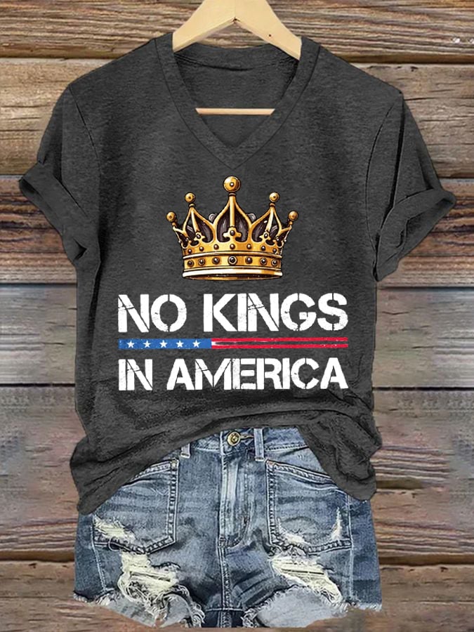 🔥Buy 3 Get 15% Off🔥Women's No Kings In America Printed Casual T-Shirt