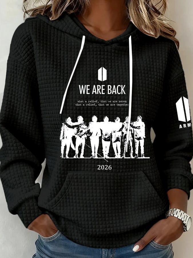 Women's Retro Leisure Print Hoodie