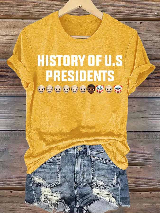 🔥Buy 3 Get 15% Off🔥Women's History Of US Presidents Print T-Shirt
