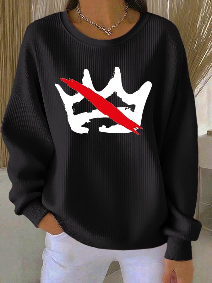 🔥Buy 3 Get 15% Off🔥Women's No Kings Print Round Neck Sweatshirt