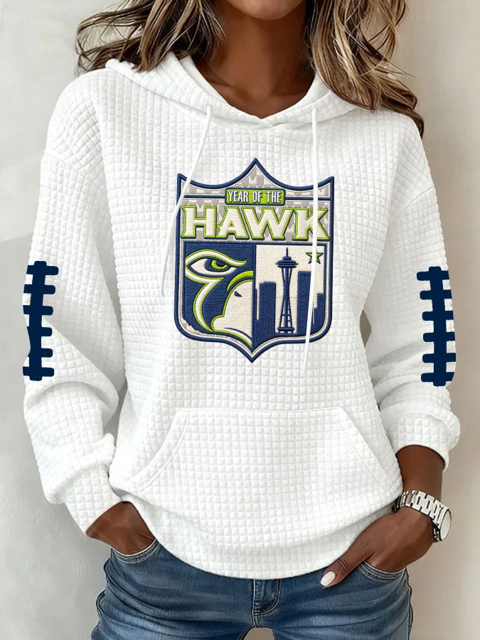 Women's Football Print Hoodie Sweatshirt