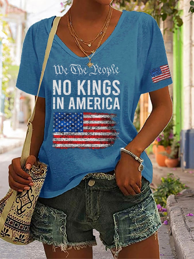 🔥Buy 3 Get 15% Off🔥Women's No King in America Printed Casual T-shirt