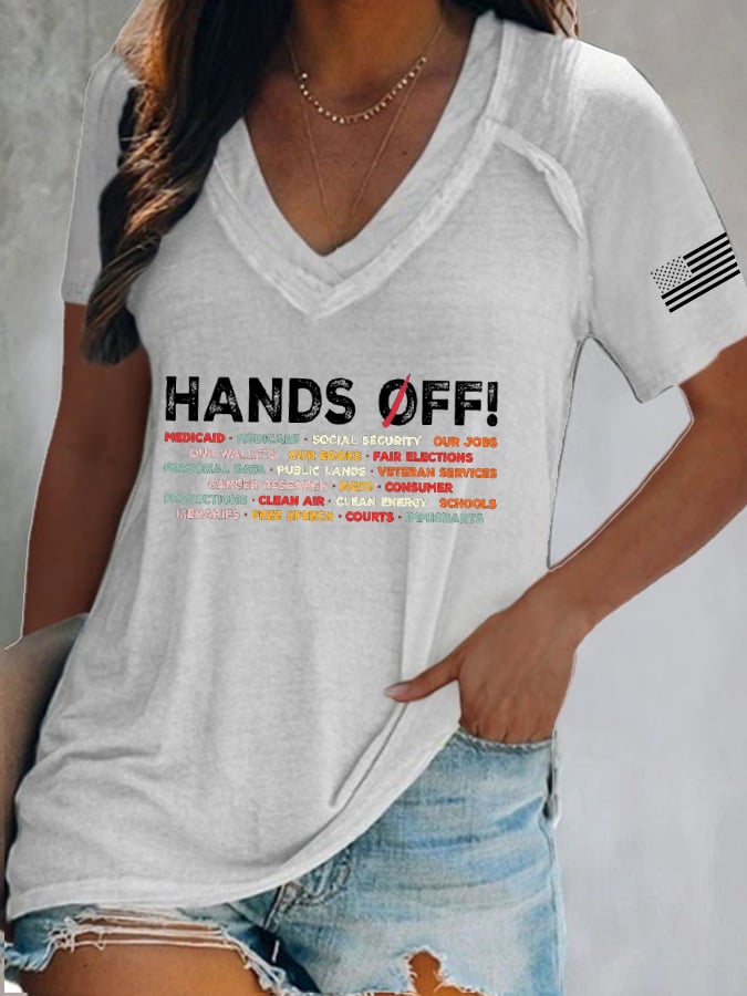 đ„Buy 3 Get 15% Offđ„Women'S FDT âHands Offâ Print T-Shirt