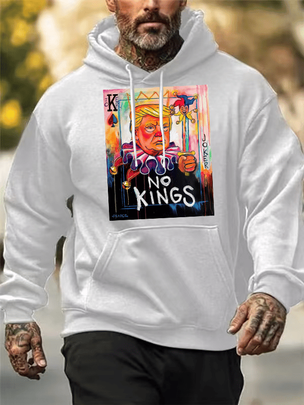 Men's No Kings In America Print Casual Hoodie