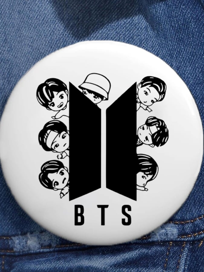 Unisex BTS Design Printed Brooch