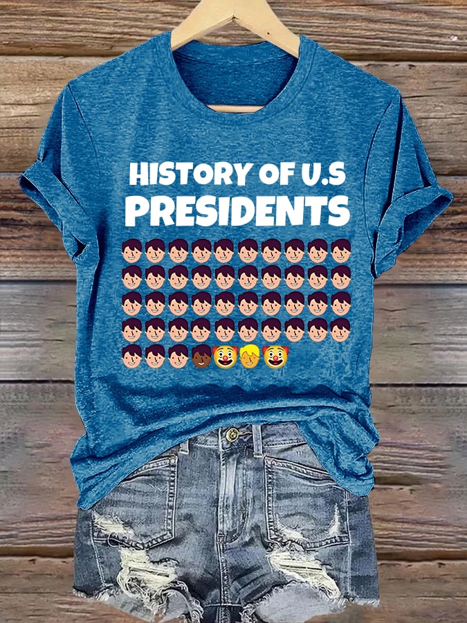 🔥Buy 3 Get 15% Off🔥Women's History Of US Presidents Print T-Shirt