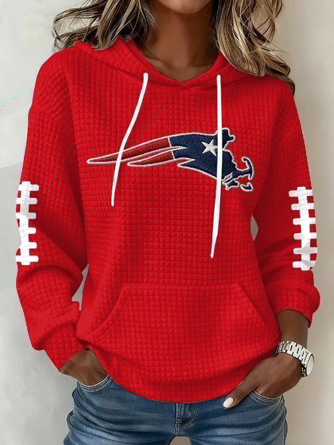 Women's Football Print Hoodie Sweatshirt