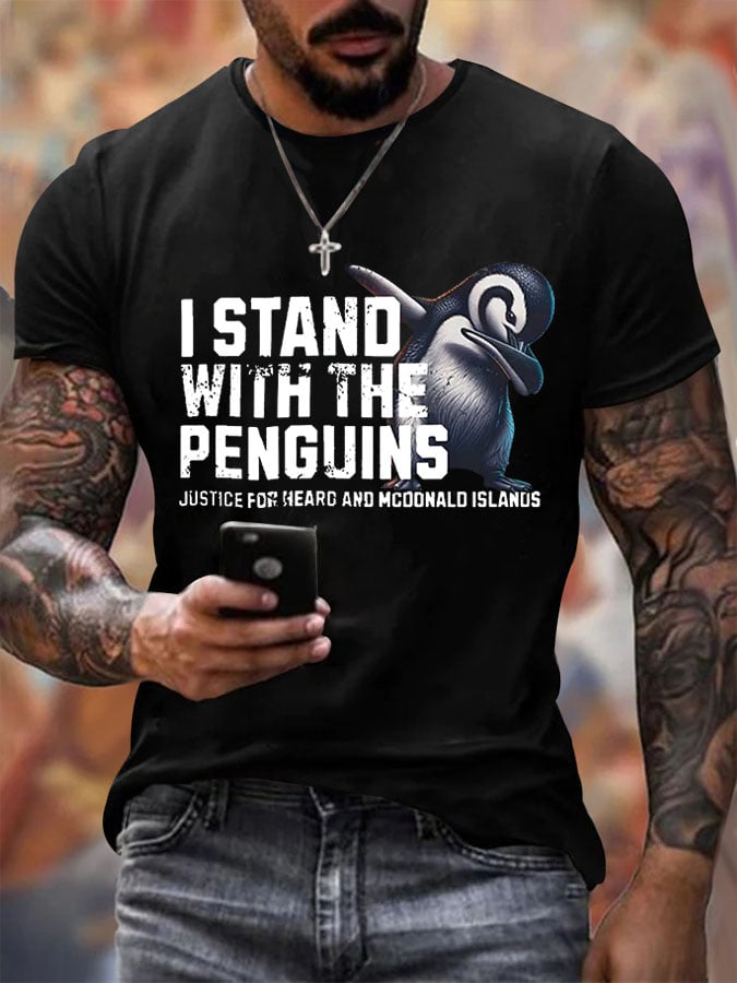 🔥Buy 3 Get 15% Off🔥Men's I Stand With The Penguins Printing T Shirt