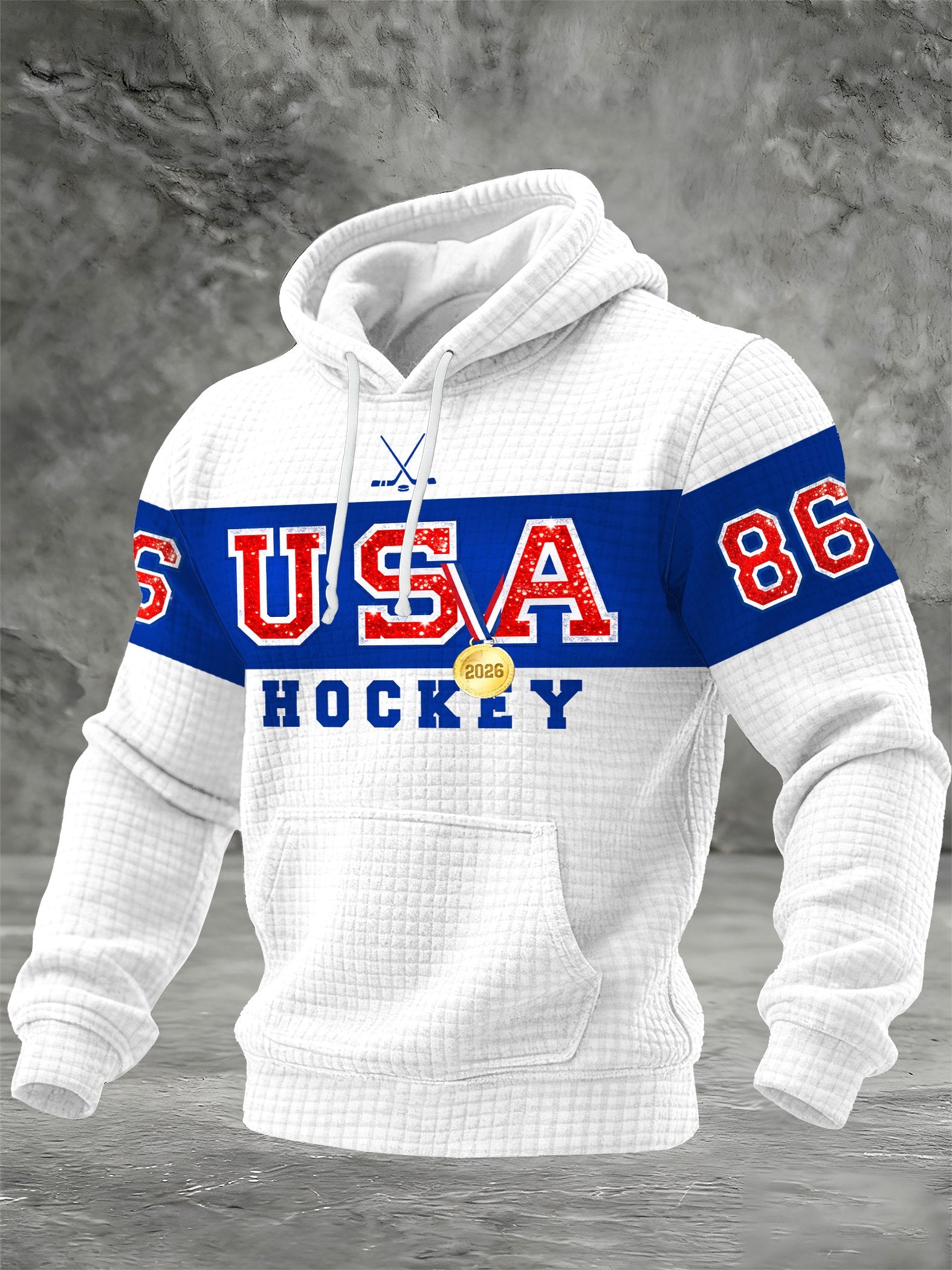 Men's Ice Hockey Printed Casual Hoodie