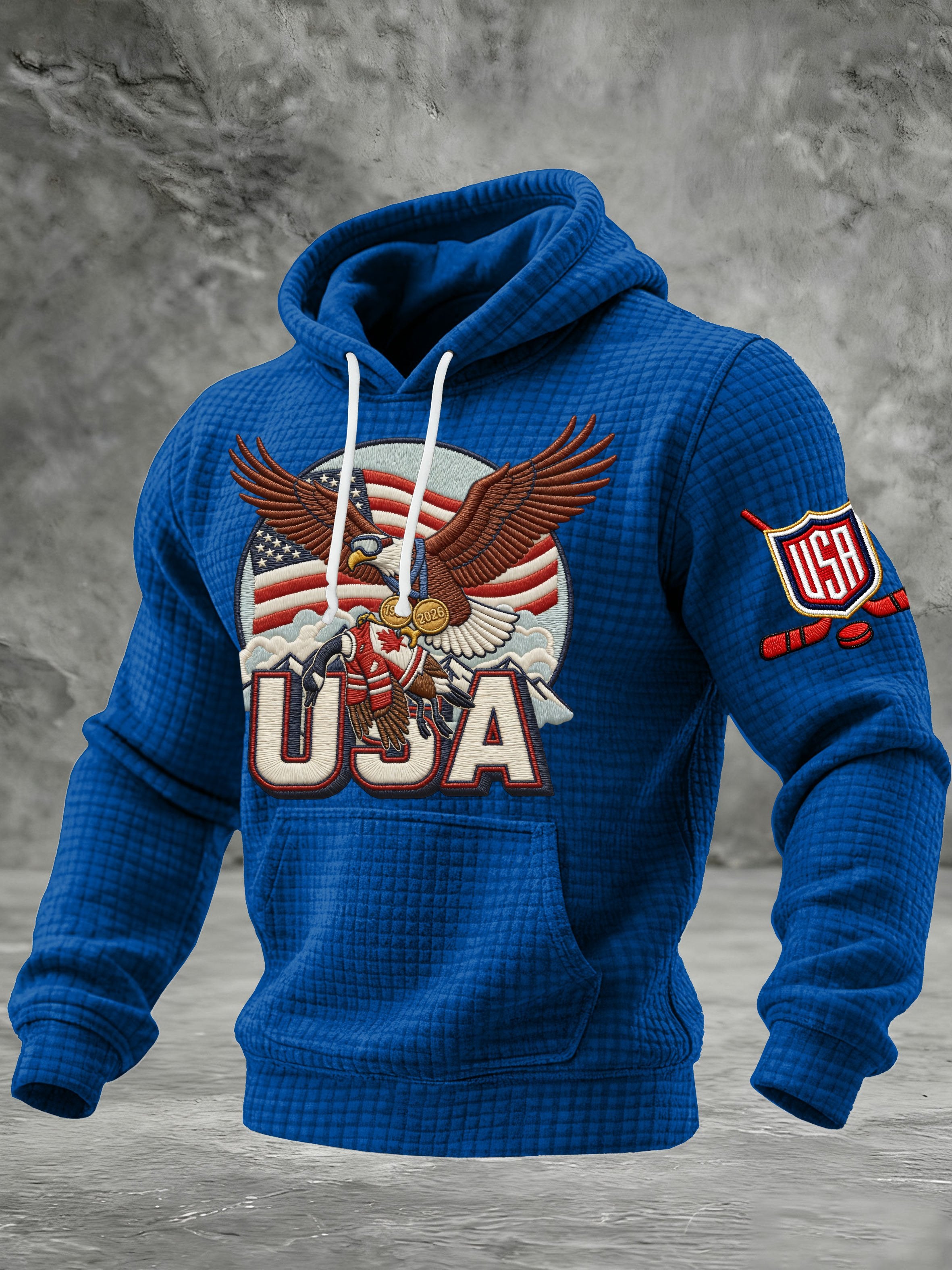 Men's USA Ice Hockey Printed Casual Hoodie